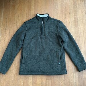 Orvis 1/4 zip green fleece sherpa lined pullover